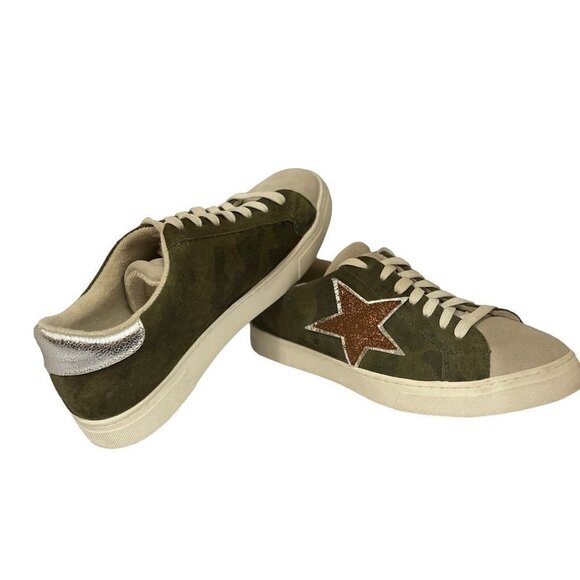 STEVEN MADDEN Rubie Multi-Function Camo Sneakers Womens 9.5M Star Shoes Low Top - Picture 11 of 13